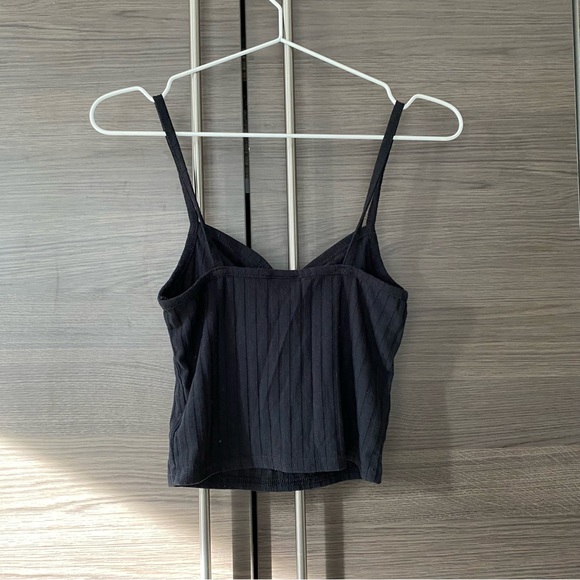 Topshop Black Tank with Buttons - Picture 3 of 5